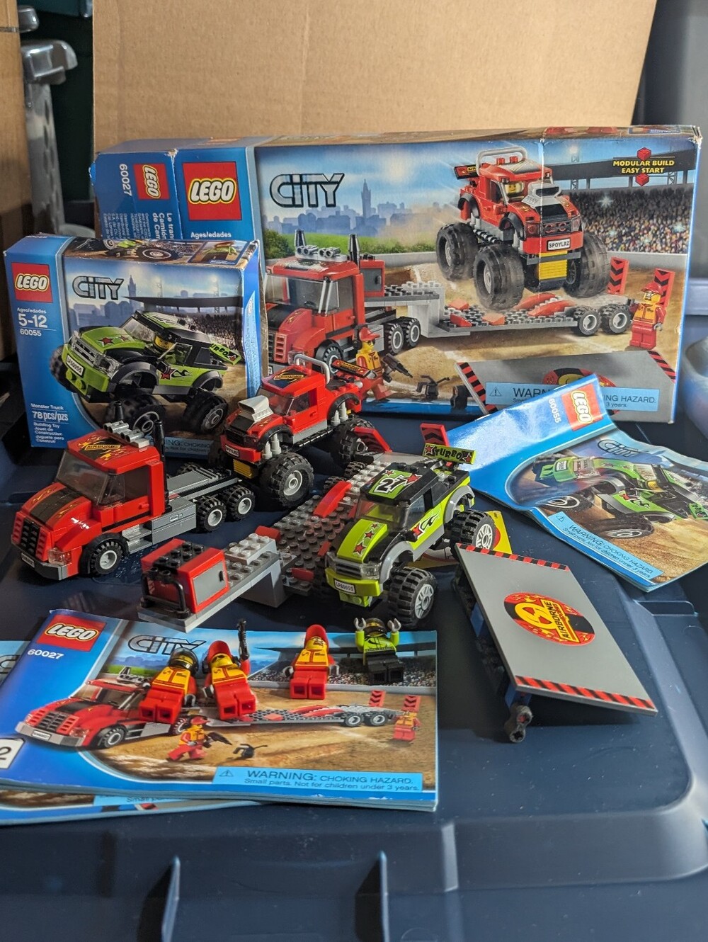 LEGO City 60027 60055 Monster Truck Transporter Monster Truck COMPLETE